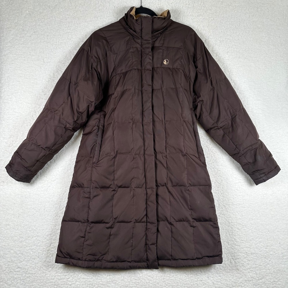 Good Goose Brown Down Puffer Parka Jacket Womens Medium Longline Coat Winter